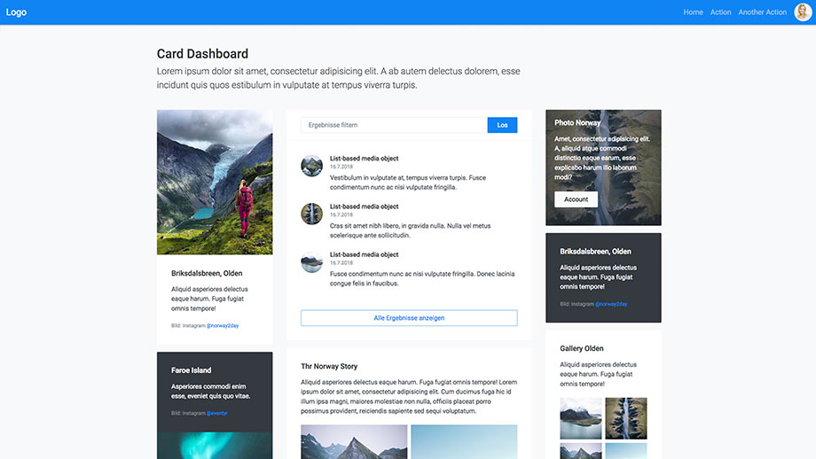 Card Dashboard